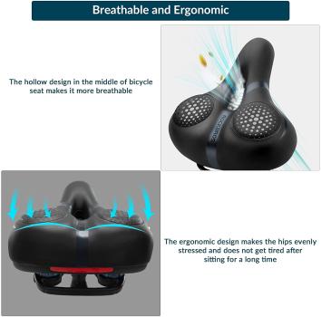 Preview: ROCKBROS | Fahrradsattel – Bequemer, Ergonomischer Gelsattel für Herren und Damen